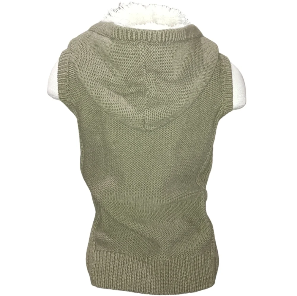 Gander Mountain Cable Knit Faux Fur Hoodie Sweater Vest Size S